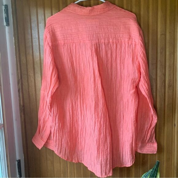 ‘Michael’ Michael Kors Pink Rouched Belted Button-Up Top- Women XS - Picture 3 of 9